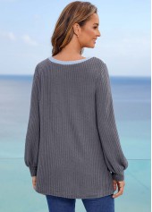 Multi Color tops,Contrast Color tops,ROTITA Round Neck Color Block Long Sleeve Sweatshirt