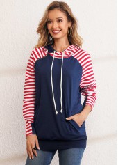 ROTITA Kangaroo Pocket Drawstring Long Sleeve Hoodie