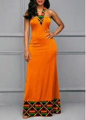 ROTITA Tie Back Tribal Print Maxi Dress