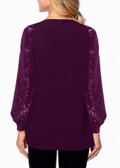 Purple tops,Plain Color tops,ROTITA Solid Quarter Zip Long Sleeve T Shirt