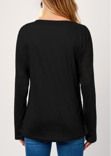 Black tops,Tribal tops,Rainbow Feathers Black Round Neck T Shirt