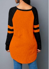 Heart tops,ROTITA Heart Design Contrast Long Sleeve Sweater