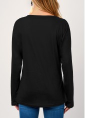 Black tops,Tribal tops,Rainbow Feathers Black Round Neck T Shirt