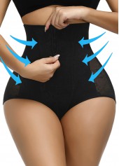 Black intimates,Black High Waisted Zipper Detail Panties