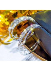 Ohrringe in C-Form aus Silber mit Strass-Design