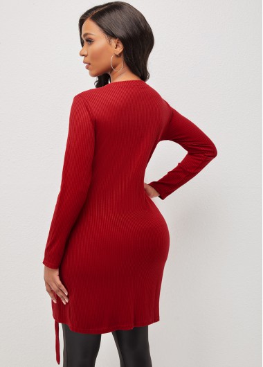 Red tops,Quarter Zip Red Grommet Side Slit Blouse