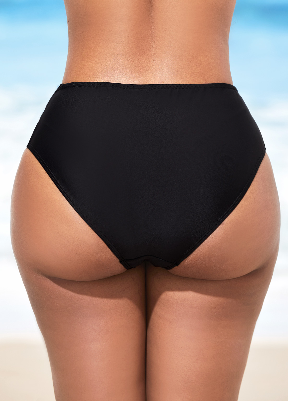 Multi Color swimwear,Striped swimwear,ROTITA Mid Waist Striped Spaghetti Strap Bikini Set