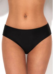 Black swimwear,Plain Color swimwear,ROTITA Black Low Waist Bikini Bottom for Women