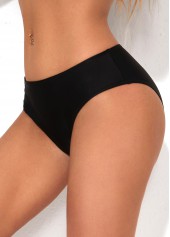 Black swimwear,Plain Color swimwear,ROTITA Black Low Waist Bikini Bottom for Women