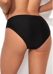 Black swimwear,Plain Color swimwear,ROTITA Black Low Waist Bikini Bottom for Women