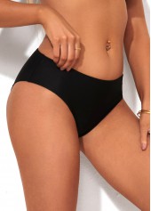 Black swimwear,Plain Color swimwear,ROTITA Black Low Waist Bikini Bottom for Women