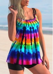 Rotita Tankini-Oberteil mit Batikmuster in Regenbogenfarben-Kein Boden