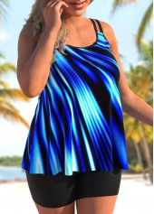 Blue plus size,Ombre plus size,ROTITA Plus Size Ombre Blue Tankini Top