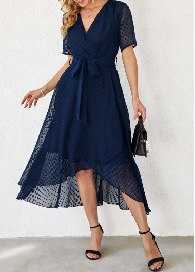 Navy dresses,ROTITA Belted Chiffon Cut Flowers Navy Blue Dress
