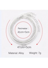 Silvery White jewelry,Silver Metal Heart Shape Anklet Set for Woman