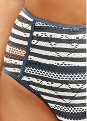 Striped swimwear,ROTITA Textured Halter High Waisted Color Block Bikini Set