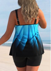 Blue plus size,Ombre plus size,ROTITA Plus Size Blue Ombre Tankini Top
