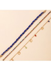 Multi Color jewelry,Rhinestone Multi Color Butterfly Detail Anklets Set