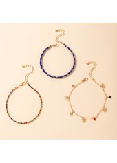 Multi Color jewelry,Rhinestone Multi Color Butterfly Detail Anklets Set