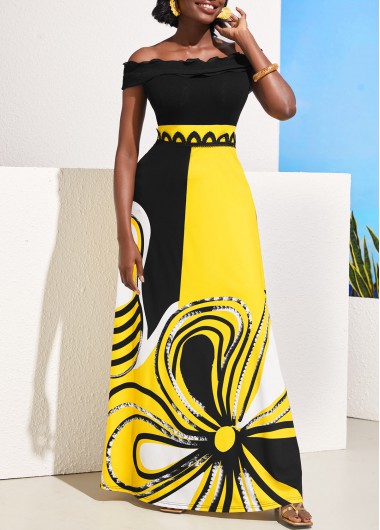 Multi Color dresses,Floral dresses,ROTITA Lace Patchwork Color Block Off Shoulder Dress