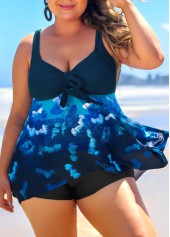 ROTITA Plus Size Ombre Navy Blue Tankini Top-No Bottom
