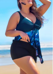 Navy plus size,Ombre plus size,ROTITA Plus Size Ombre Navy Blue Tankini Top