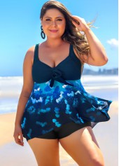 Navy plus size,Ombre plus size,ROTITA Plus Size Ombre Navy Blue Tankini Top