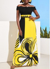 Multi Color dresses,Floral dresses,ROTITA Lace Patchwork Color Block Off Shoulder Dress
