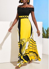 Multi Color dresses,Floral dresses,ROTITA Lace Patchwork Color Block Off Shoulder Dress