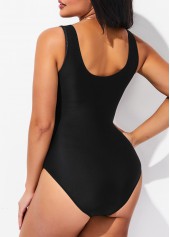Black swimwear,Plain Color swimwear,Mesh Black Glitter Fabric Stitching One Piece Swimwear