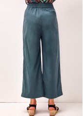 Peacock Blue bottoms,Plain Color bottoms,Pockets Peacock Blue High Waisted Pants