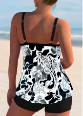 White swimwear,Paisley swimwear,ROTITA Paisley Print Bowknot White Tankini Set