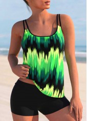 Rotita Green Ombre Tankini-Oberteil mit doppelten Trägern-Kein Boden