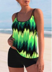Rotita Green Ombre Tankini-Oberteil mit doppelten Trägern-Kein Boden
