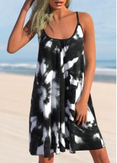 Rotita - Cache-maillot noir à imprimé tie-dye