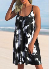Black swimwear,Tie Dye swimwear,ROTITA Black Tie Dye Print Cover Up