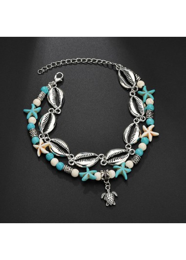 Multi Color jewelry,Sea Turtle Beads Detail Turquoise Anklet