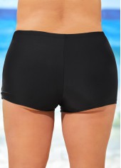 Black plus size,Plain Color plus size,ROTITA Black Plus Size High Waisted Swimwear Shorts