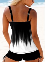 White swimwear,Ombre swimwear,ROTITA White Ombre Cross Front Wide Strap Tankini Top