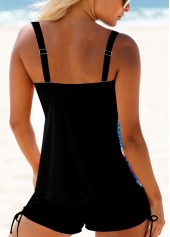 Cyan swimwear,Tribal swimwear,ROTITA Wide Strap Tribal Print Cyan Tankini Top