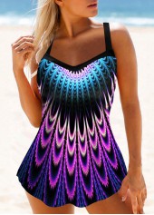 Radial Print Multi Color Swimdress Set