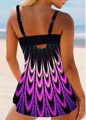 Multi Color swimwear,Floral swimwear,ROTITA Radial Print Multi Color Swimdress Top