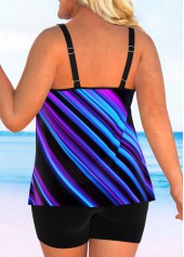Multi Color plus size,Ombre plus size,ROTITA Plus Size Gradient Multi Color Tankini Top