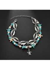 Multi Color jewelry,Sea Turtle Beads Detail Turquoise Anklet