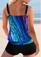Multi Color swimwear,Dazzle Colorful swimwear,ROTITA Double Straps Colorful Print Tankini Top