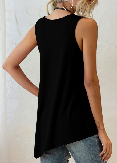 Black tops,Flag tops,ROTITA Sunflower and American Flag Print Black Tank Top