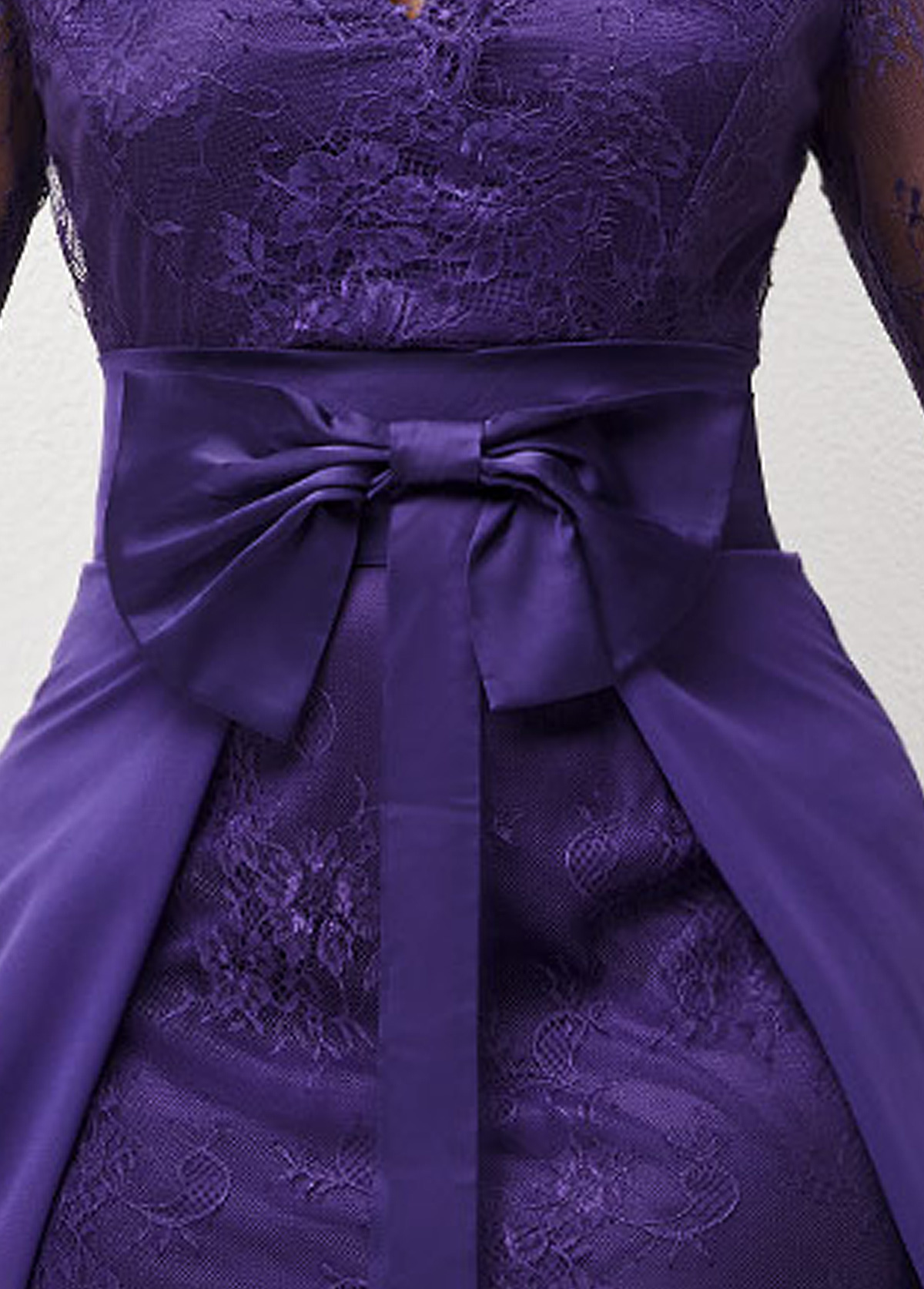 Purple dresses,Plain Color dresses,ROTITA Purple 3/4 Sleeve Multiway Lace Patchwork Dress
