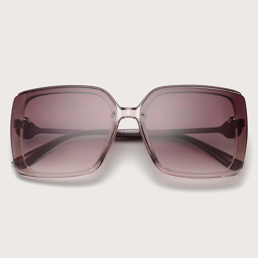 Square Frame Metal Detail Brown TR Sunglasses