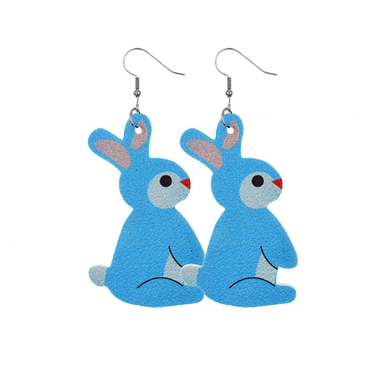 Easter Design Blue Bunny Detail Earrings