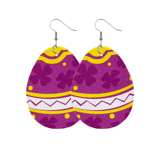 Easter Eggs Design Purple Contrast Earrings